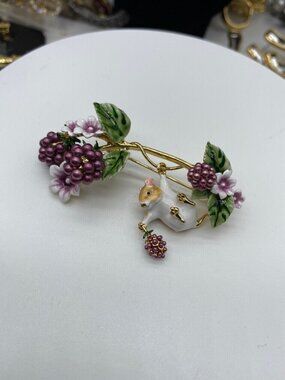 Alexis Bittar Grape Squirrel Brooch